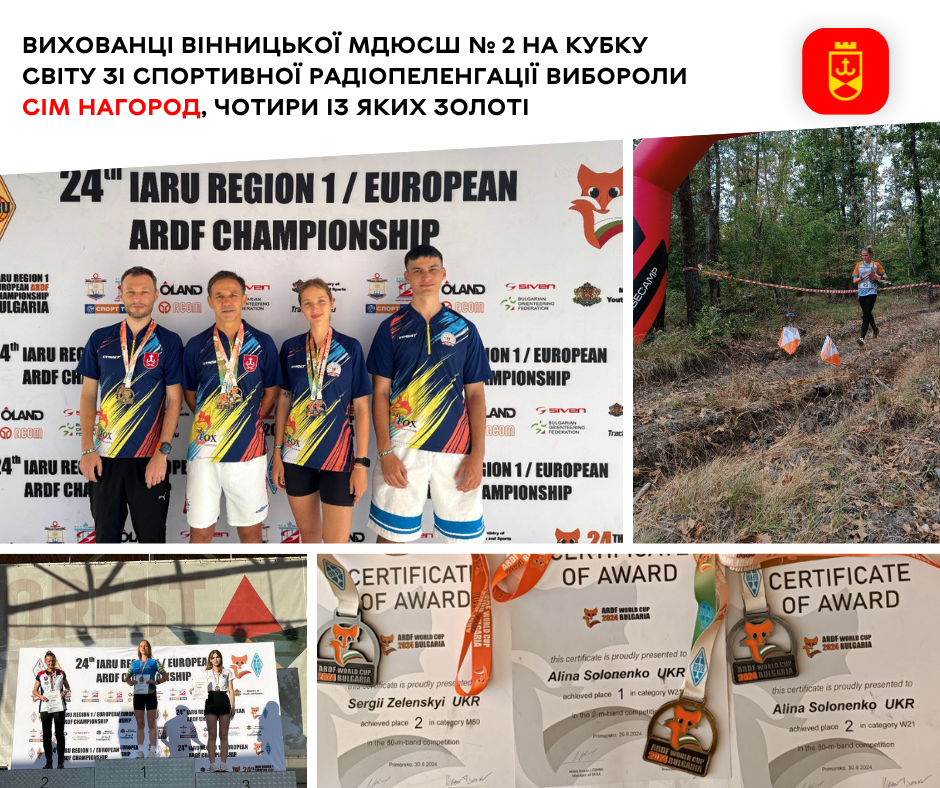 Вихованці Вінницької МДЮСШ № 2 на Кубку світу зі спортивної радіопеленгації вибороли сім нагород, чотири із яких золоті